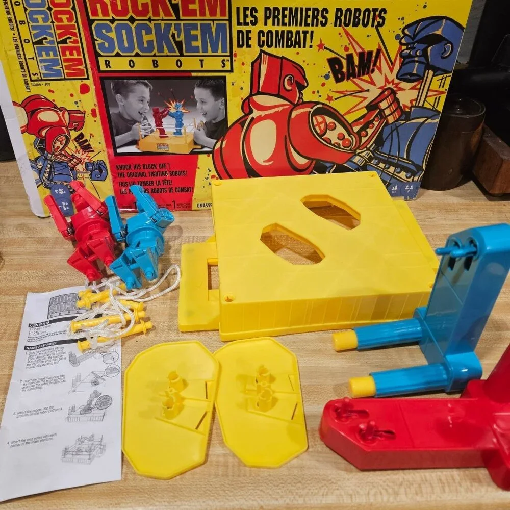 Vintage RockEm SockEm Robots Game Retro Reissue Boxing Toy Complete Set With Box